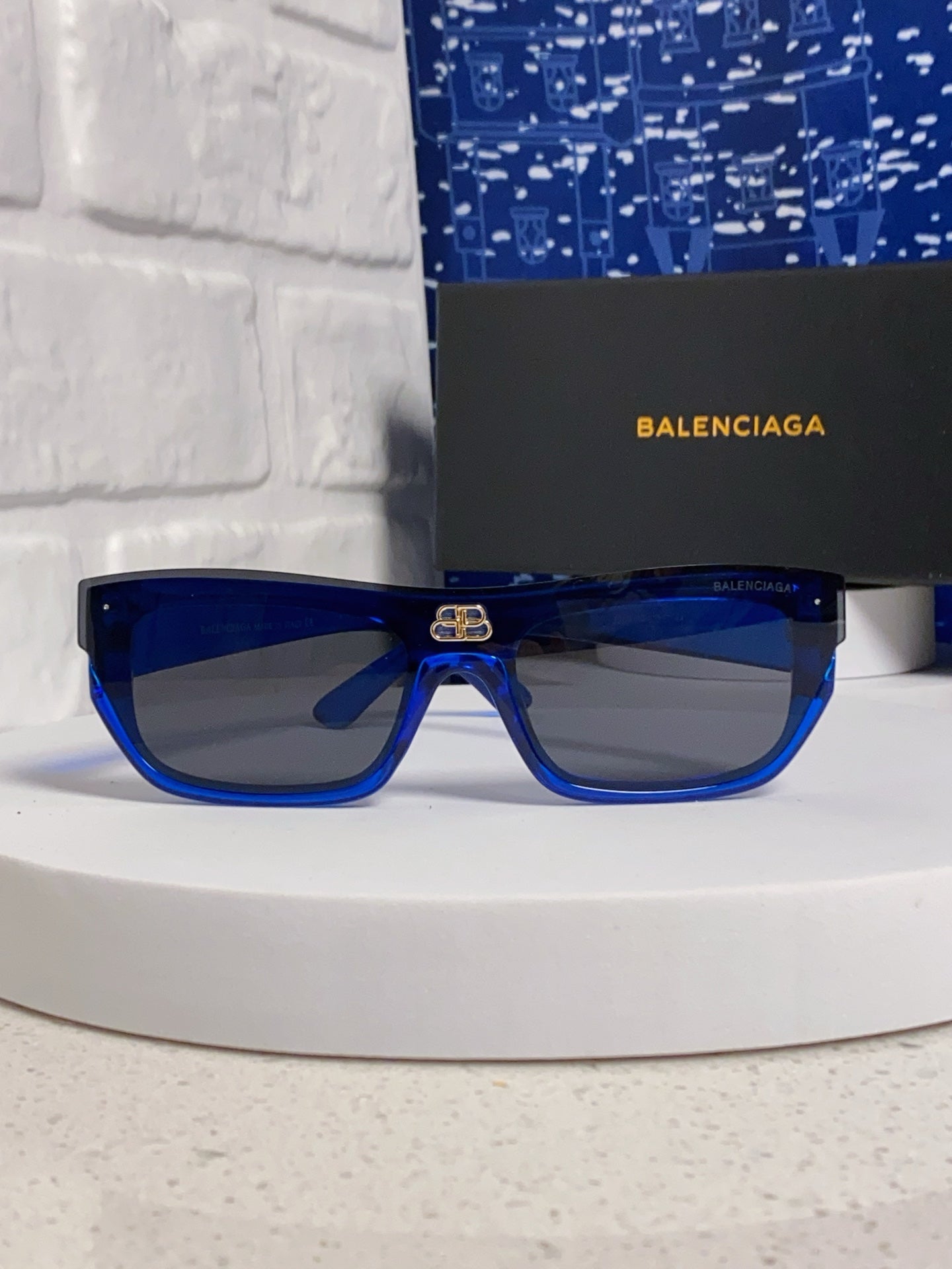 Balenciaga Browline Blue Lens Sunglasses for Men & Women - detail image 2