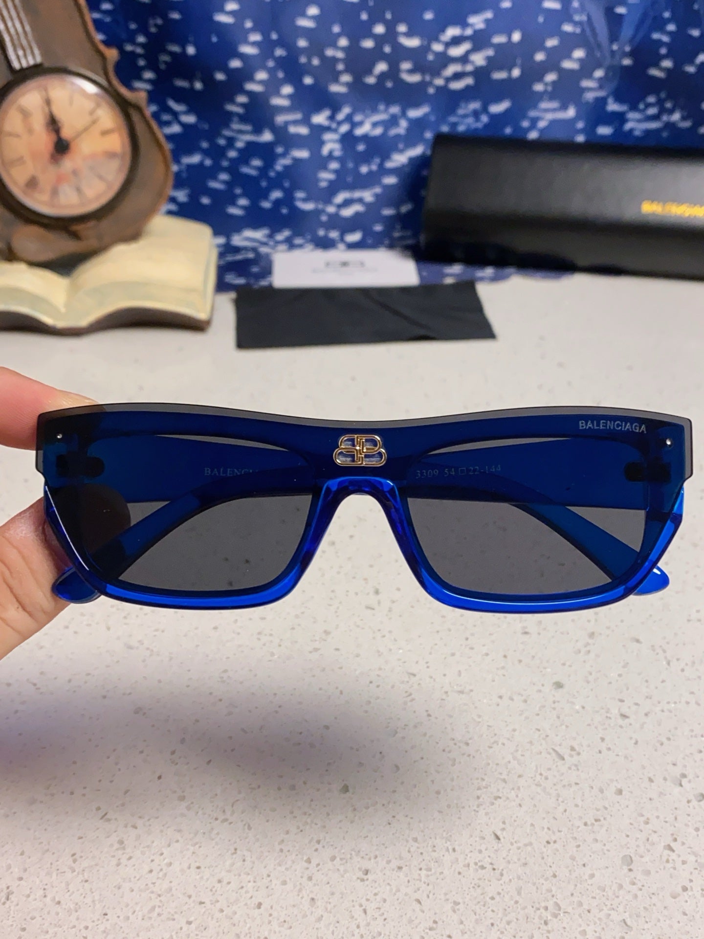 Balenciaga Browline Blue Lens Sunglasses for Men & Women - detail image 4