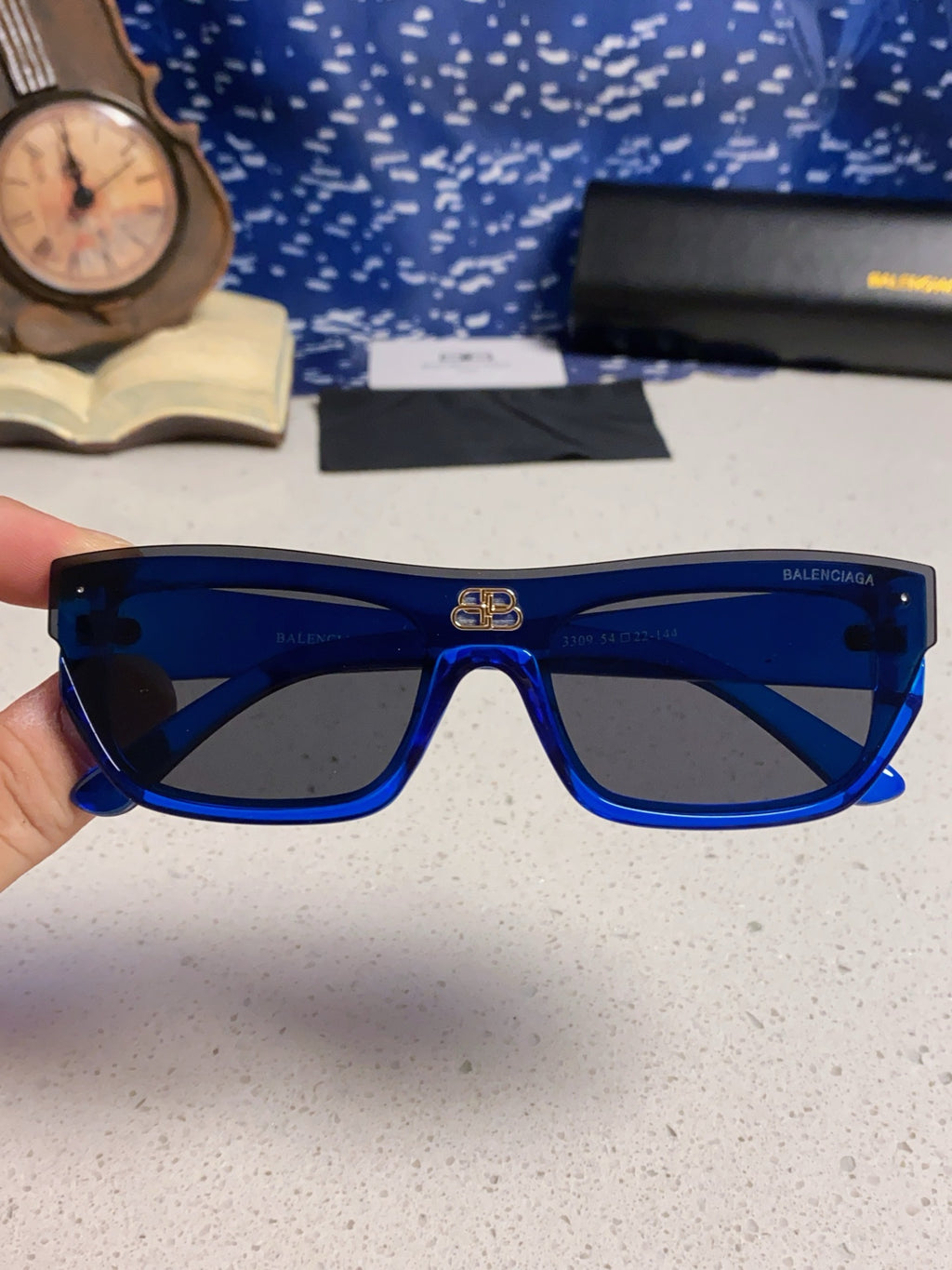 Balenciaga Browline Blue Lens Sunglasses for Men & Women - 358645 - detail image 4