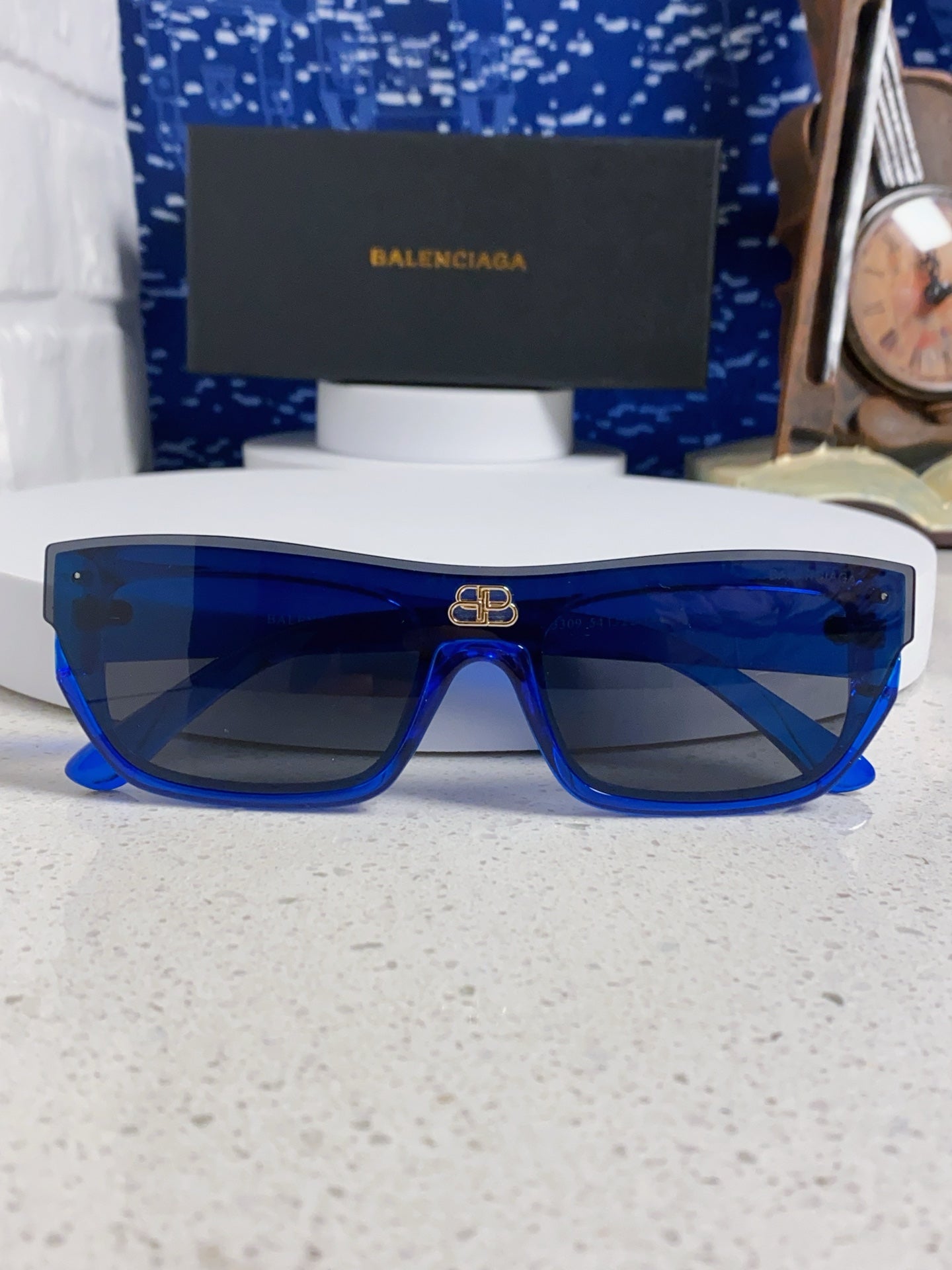 Balenciaga Browline Blue Lens Sunglasses for Men & Women - 358645 - detail image 9