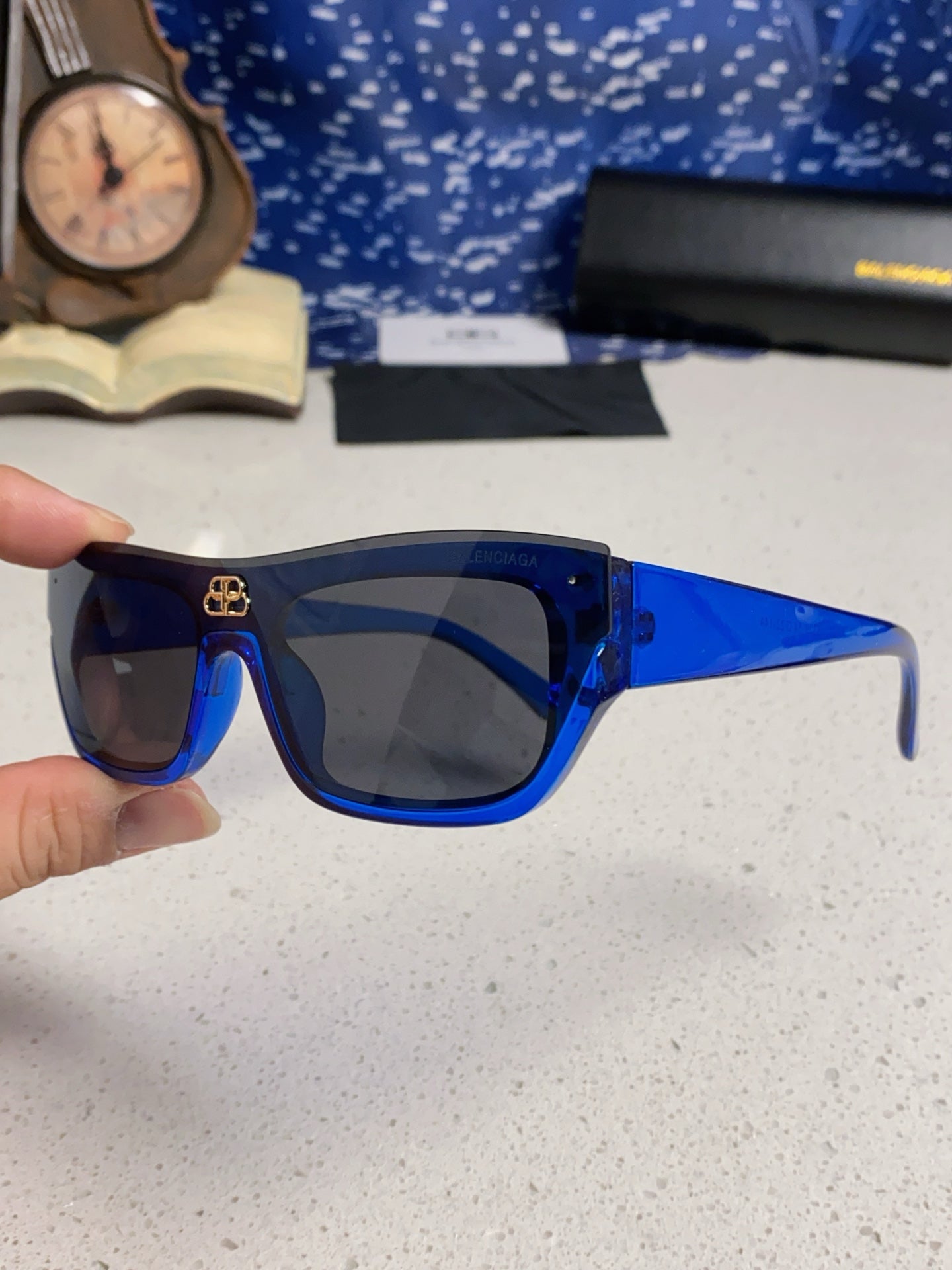 Balenciaga Browline Blue Lens Sunglasses for Men & Women - 358645 - detail image 6