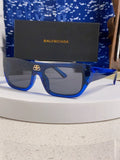 Balenciaga Browline Blue Lens Sunglasses for Men & Women - 358645