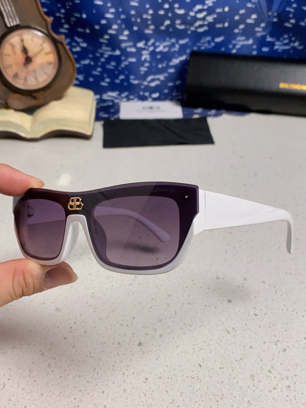 Balenciaga Browline Silver Lens Sunglasses for Men & Women - detail image 6