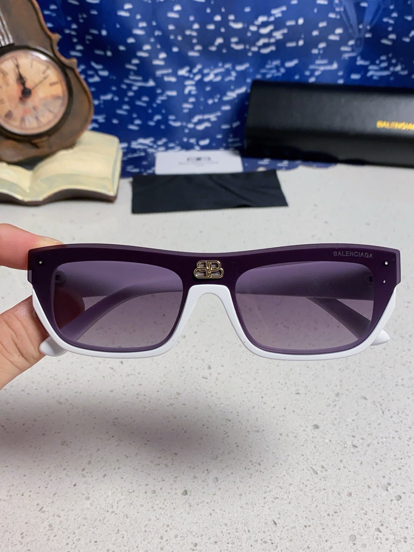 Balenciaga Browline Silver Lens Sunglasses for Men & Women - 358646 - detail image 4