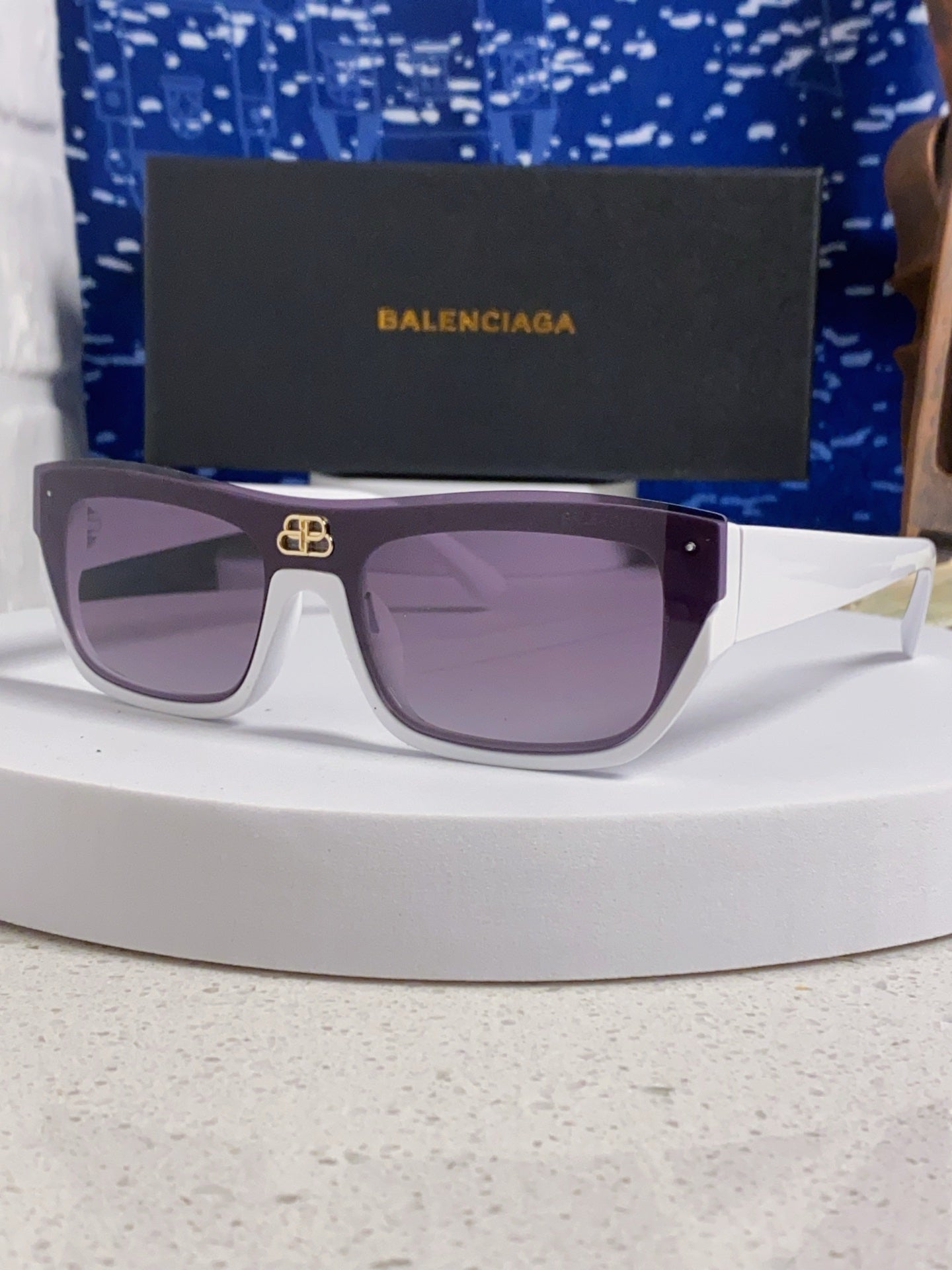 Balenciaga Browline Silver Lens Sunglasses for Men & Women