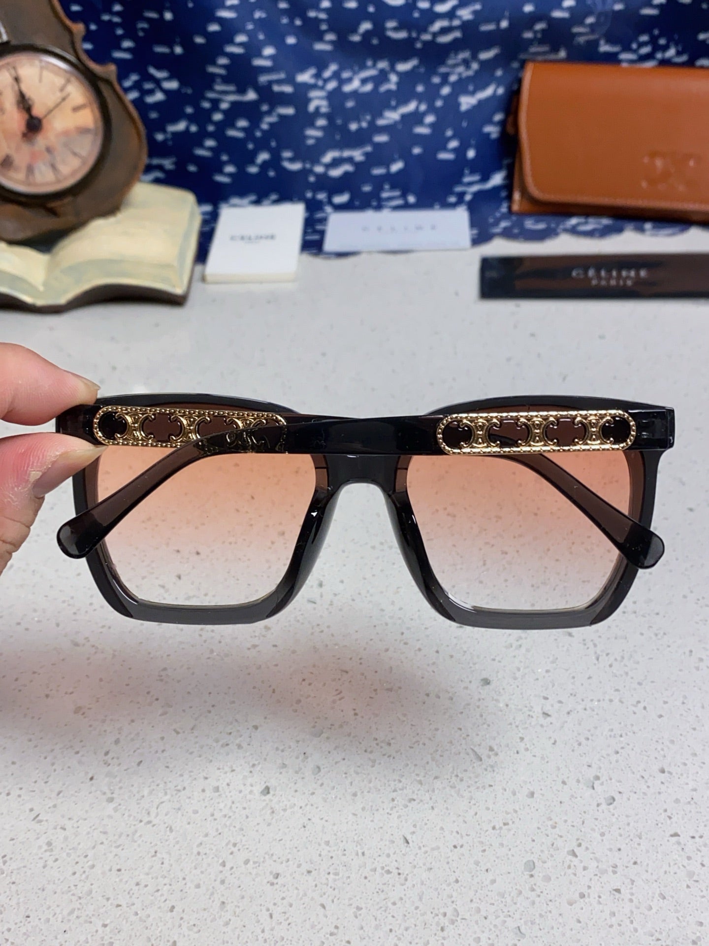 Celine Square Red Lens Sunglasses for Men & Women - 372018 - detail image 5