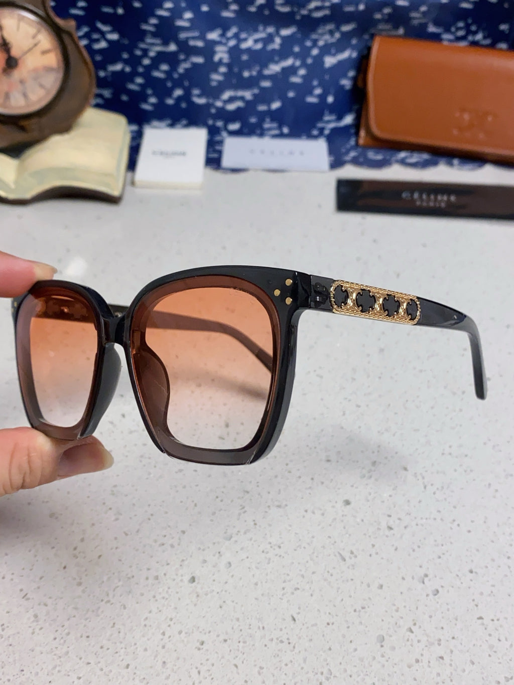 Celine Square Red Lens Sunglasses for Men & Women - 372018 - detail image 6