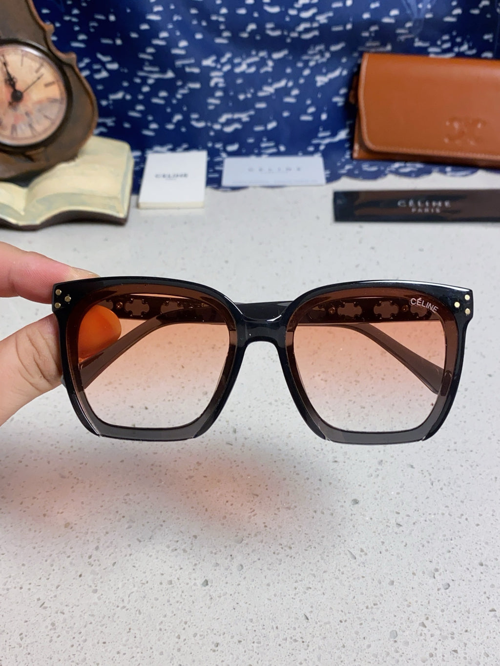 Celine Square Red Lens Sunglasses for Men & Women - 934641 - detail image 4
