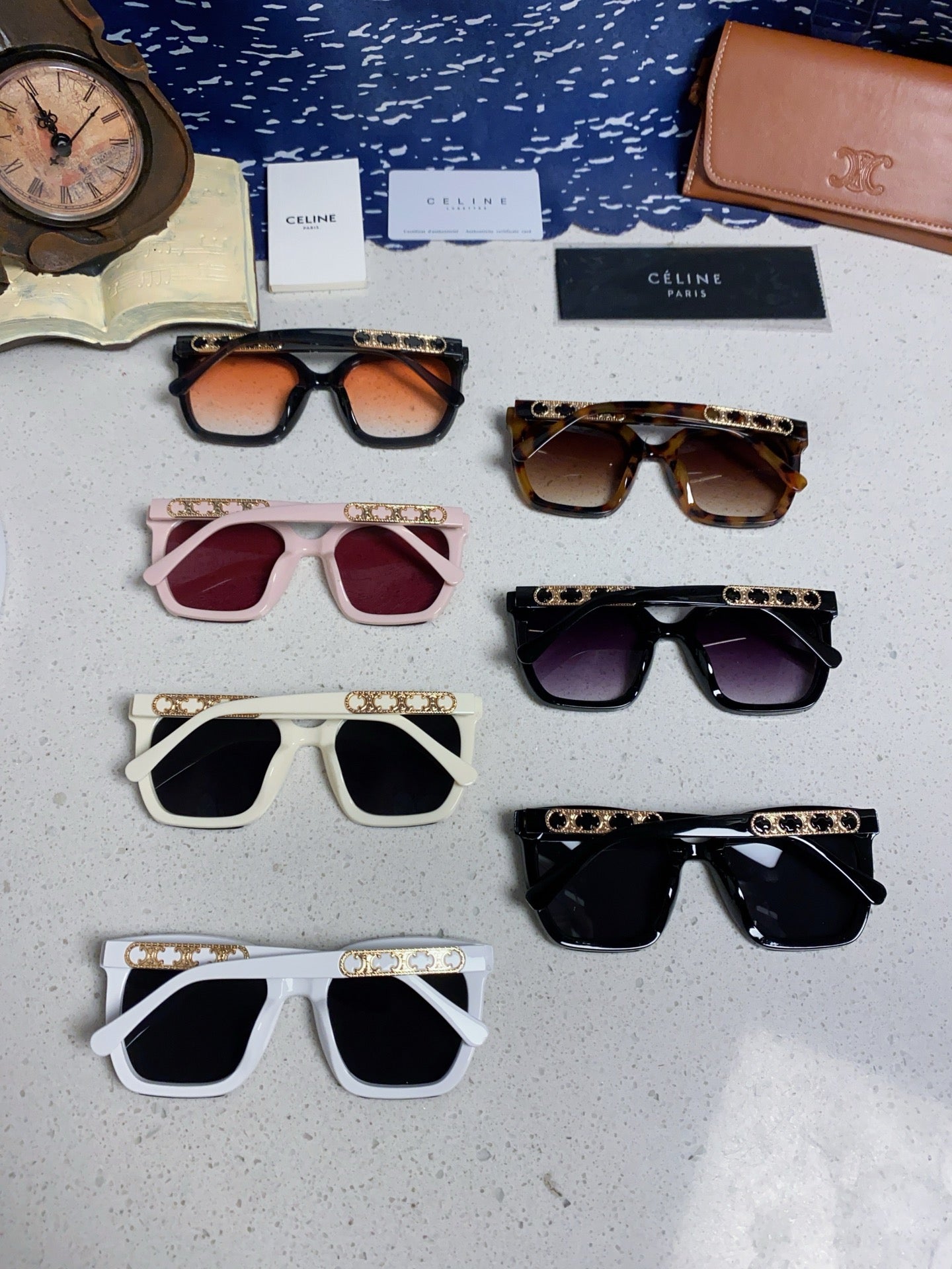 Celine Square Black Lens Sunglasses for Men & Women - 372024 - detail image 11