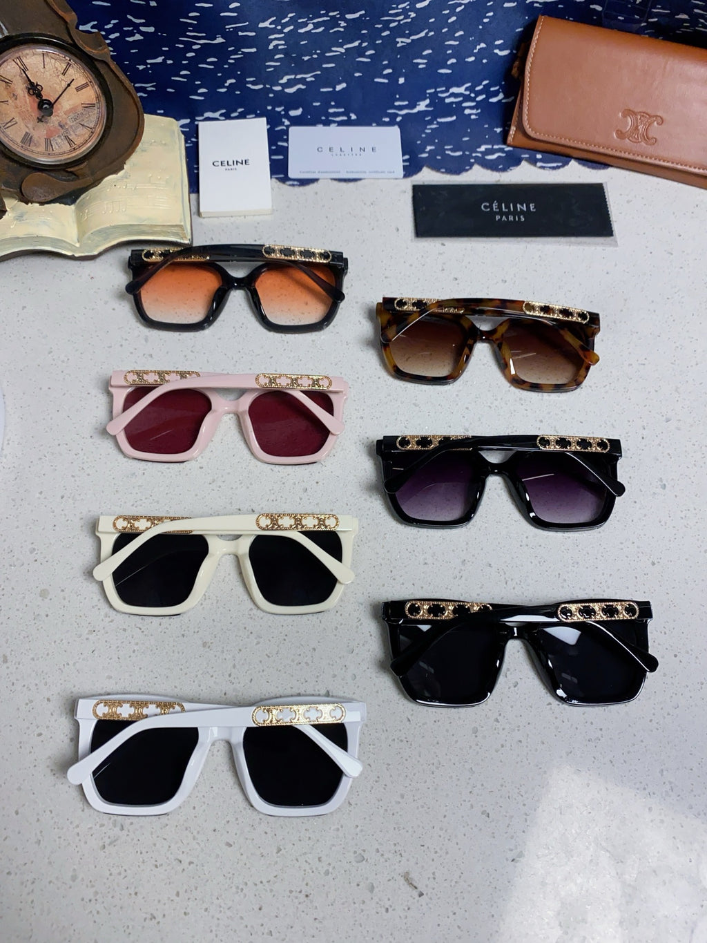 Celine Square Red Lens Sunglasses for Men & Women - 372019 - detail image 11