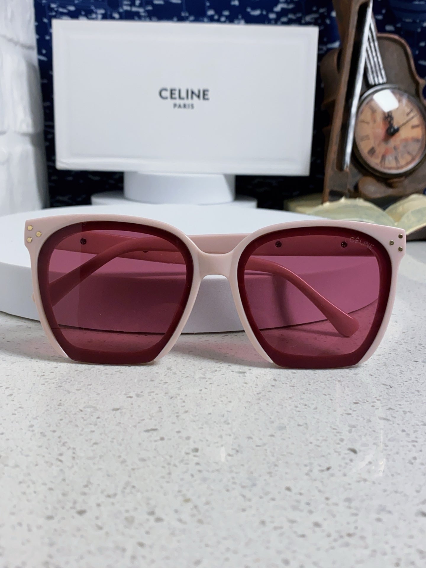 Celine Square Red Lens Sunglasses for Men & Women - 372019 - detail image 9
