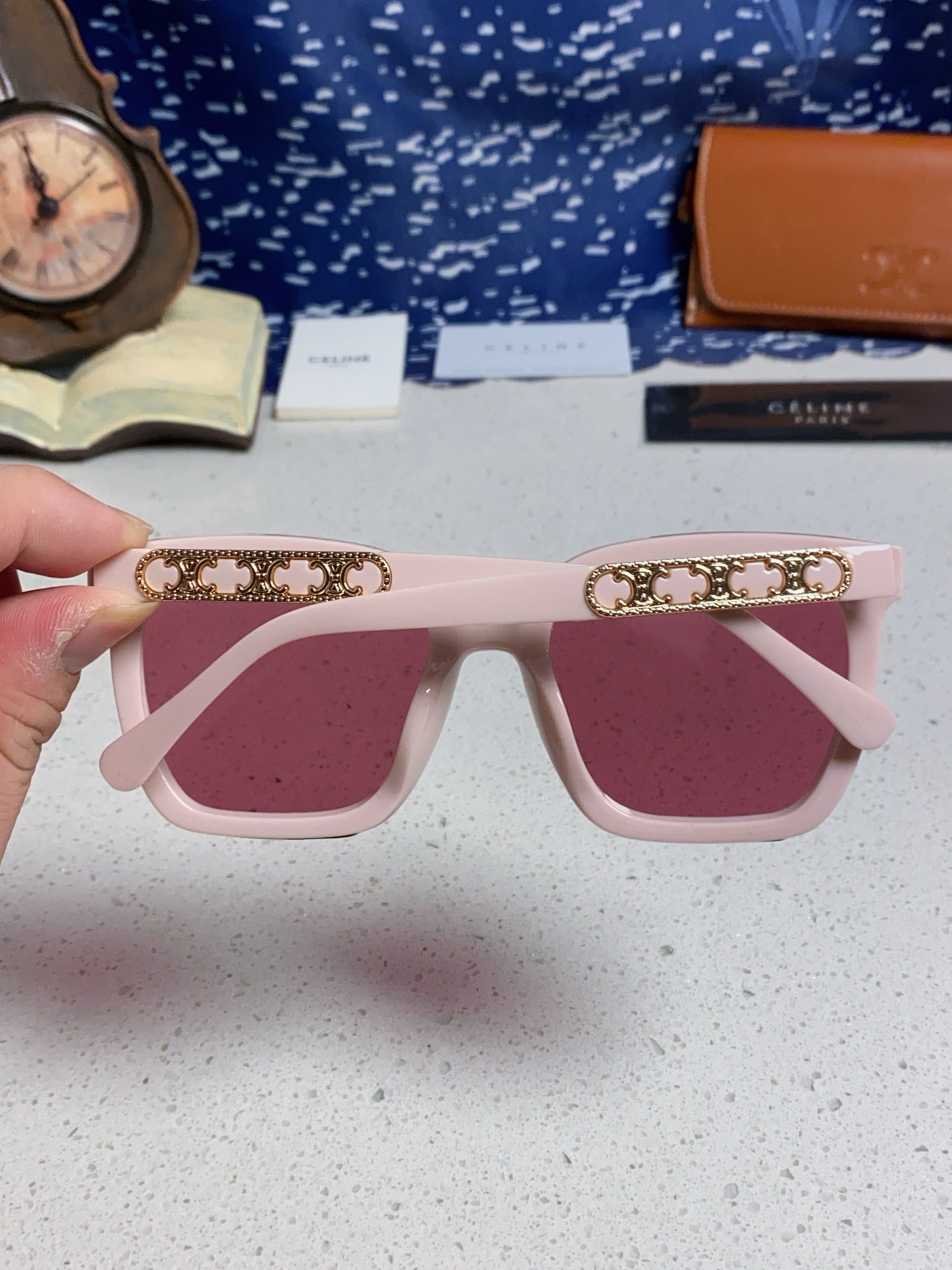 Celine Square Red Lens Sunglasses for Men & Women - 372019 - detail image 5