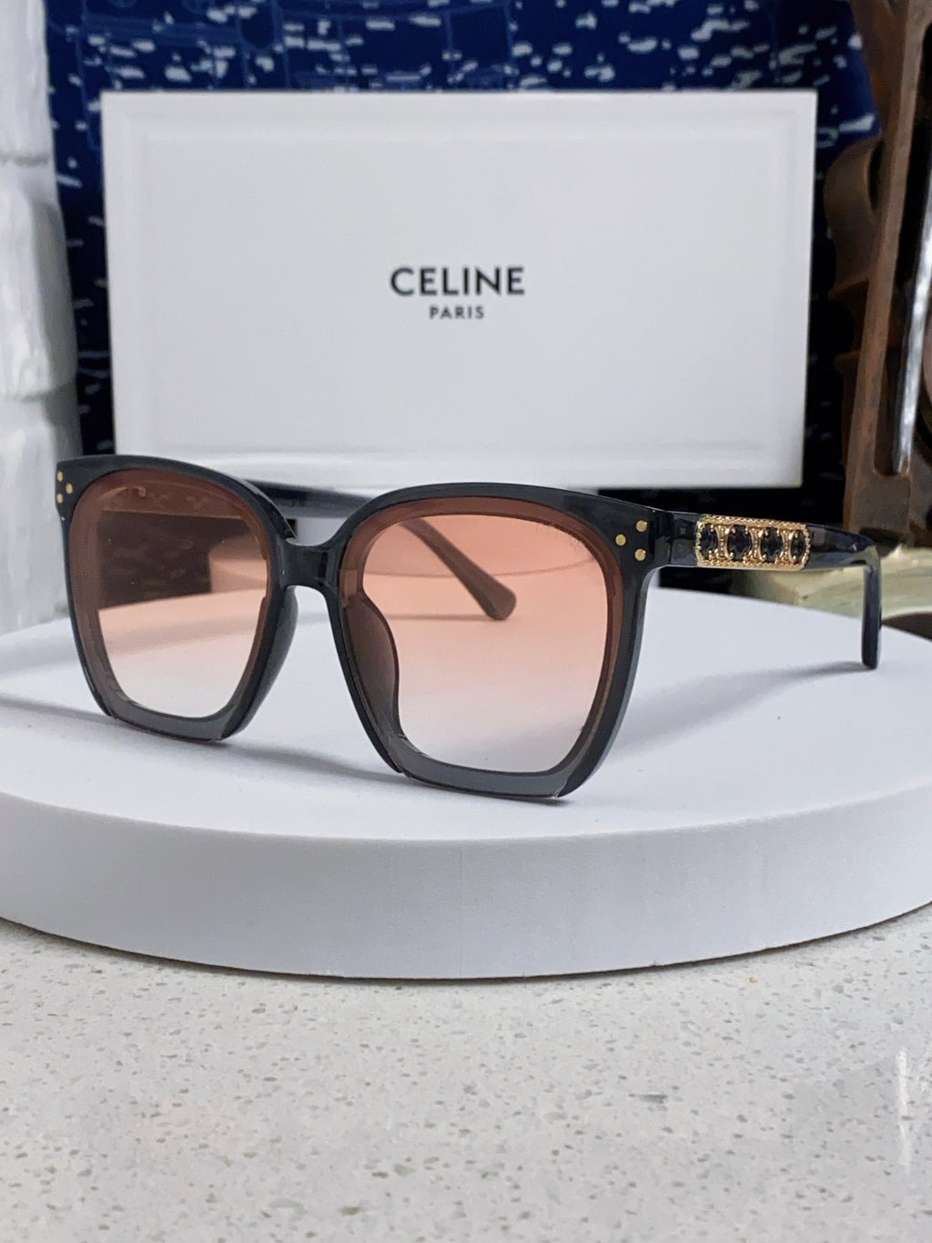 Celine Square Red Lens Sunglasses for Men & Women - 934641