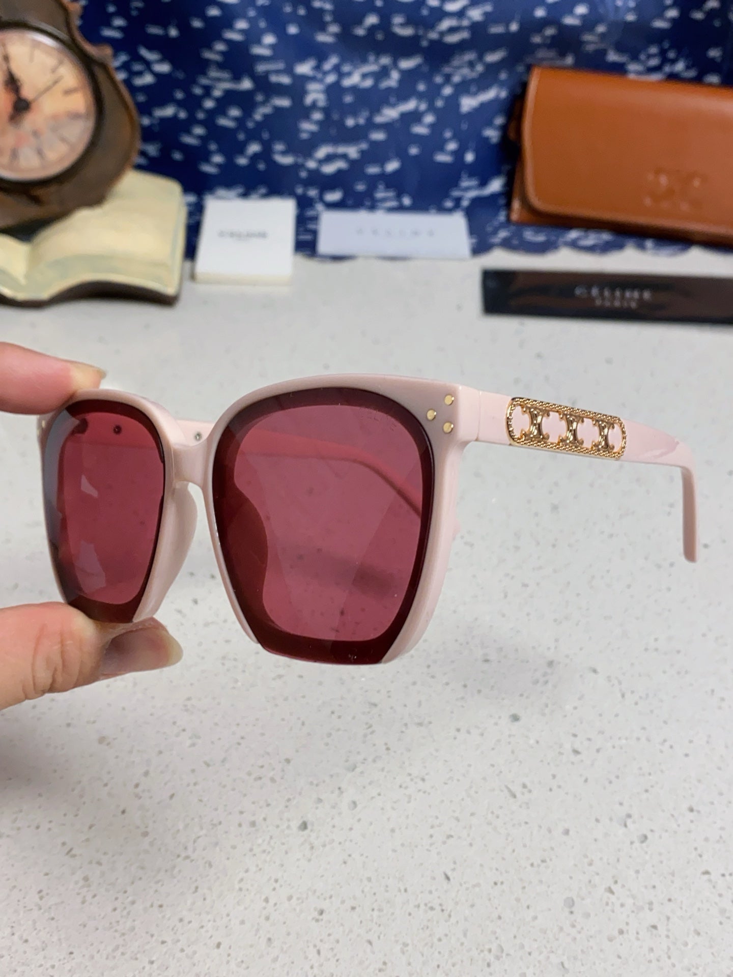 Celine Square Red Lens Sunglasses for Men & Women - 934642 - detail image 6