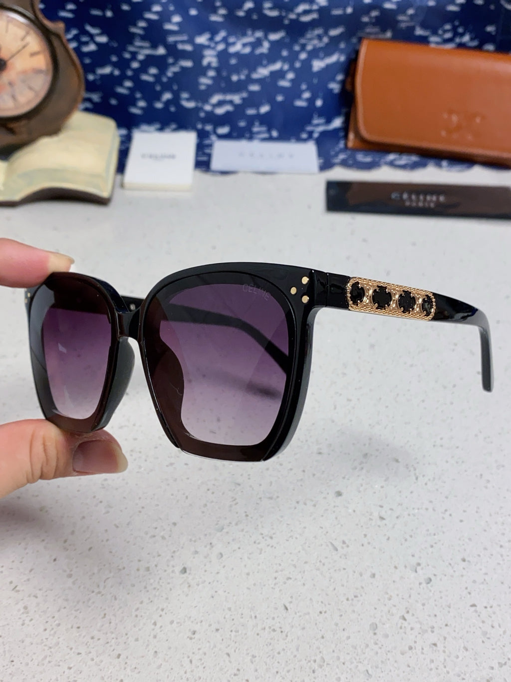 Celine Square Purple Lens Sunglasses for Men & Women - 934646 - detail image 6