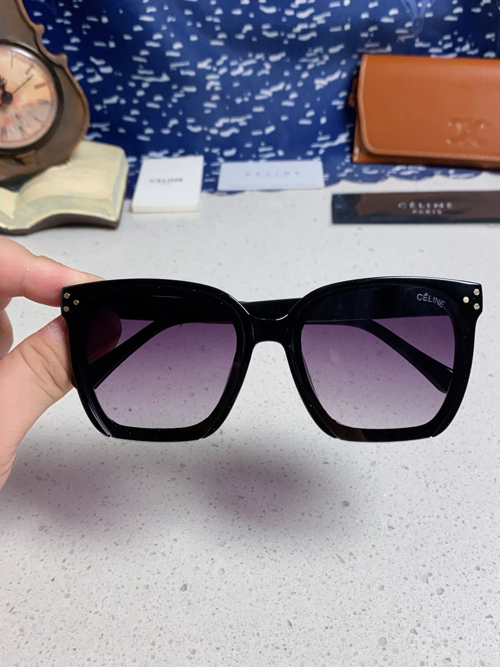 Celine Square Purple Lens Sunglasses for Men & Women - 934646 - detail image 4