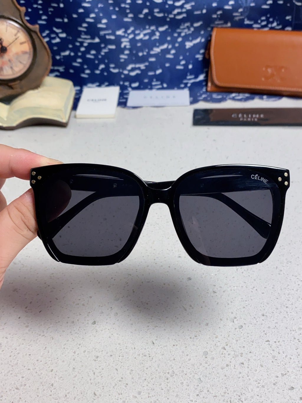 Celine Square Black Lens Sunglasses for Men & Women - 372024 - detail image 4