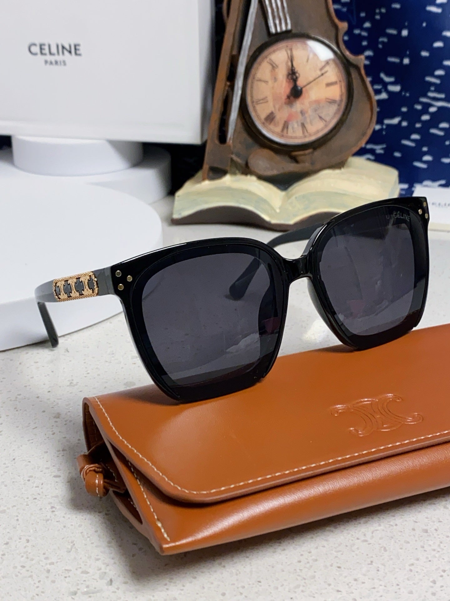 Celine Square Black Lens Sunglasses for Men & Women - 372024 - detail image 10