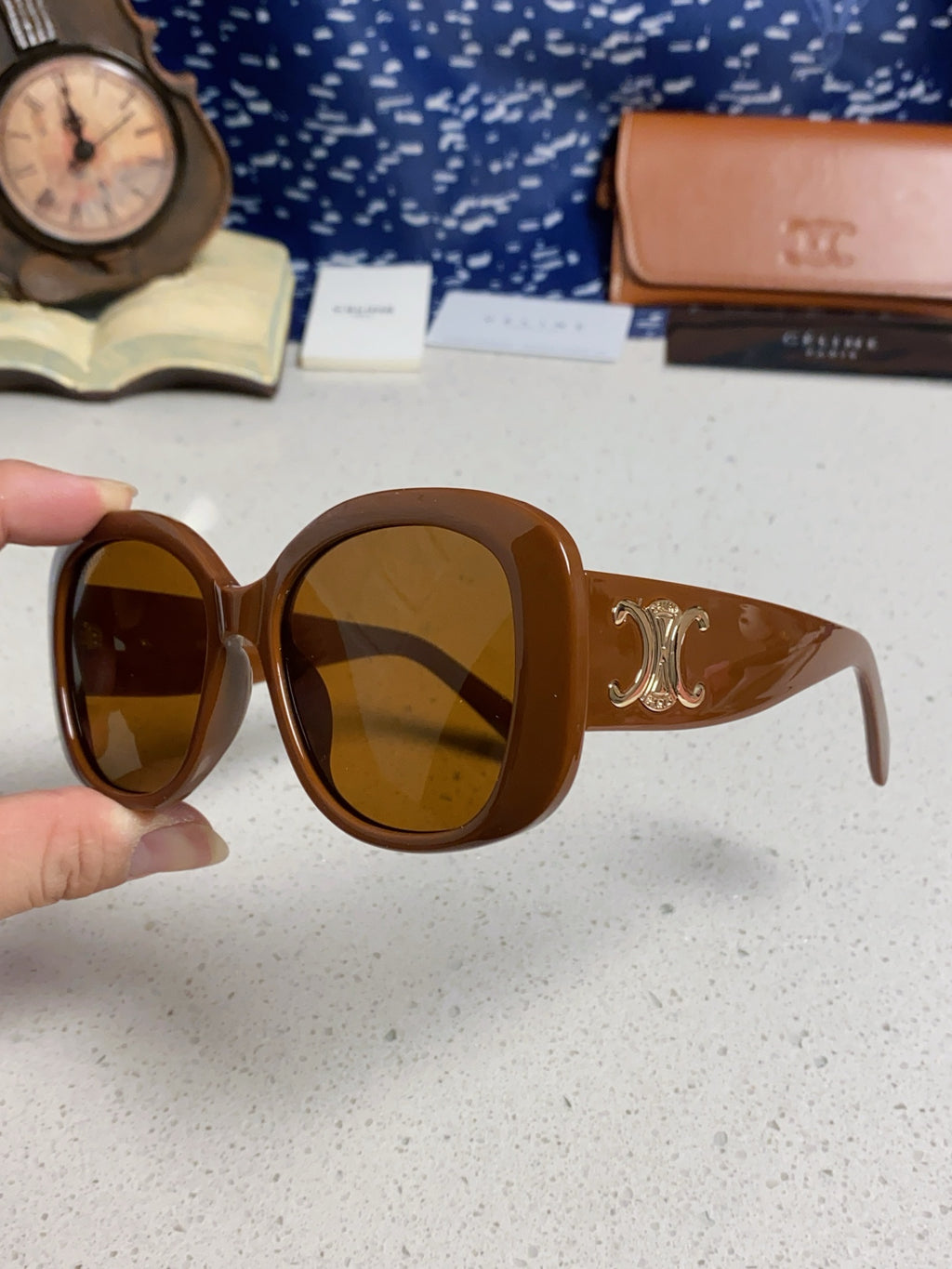 Celine Oversized Brown Lens Sunglasses for Men & Women - 934649 - detail image 5