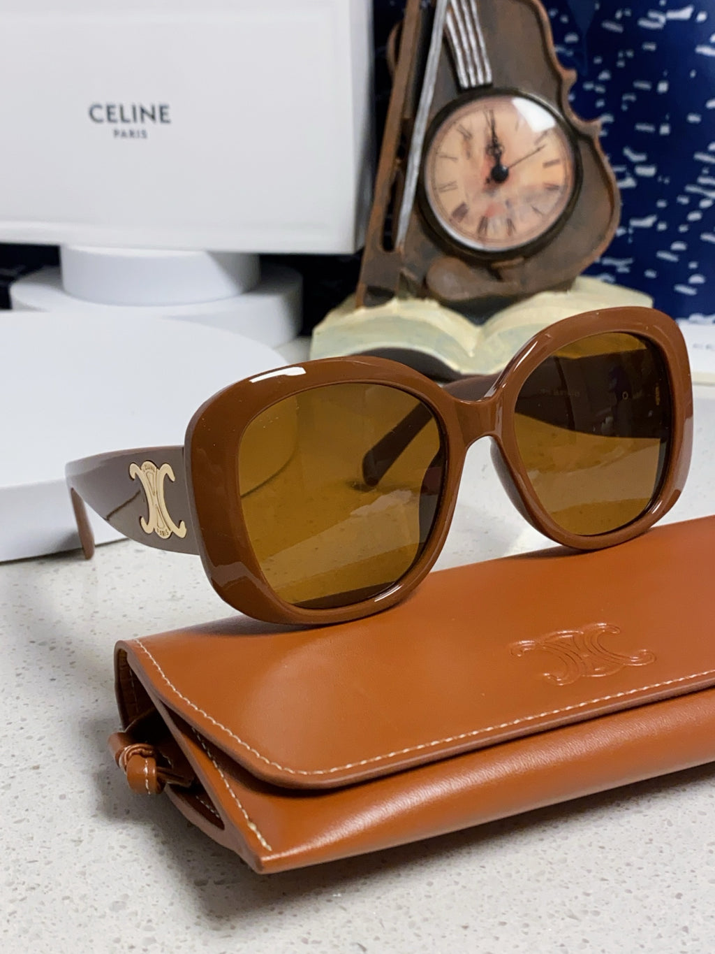 Celine Oversized Brown Lens Sunglasses for Men & Women - 372015 - detail image 9