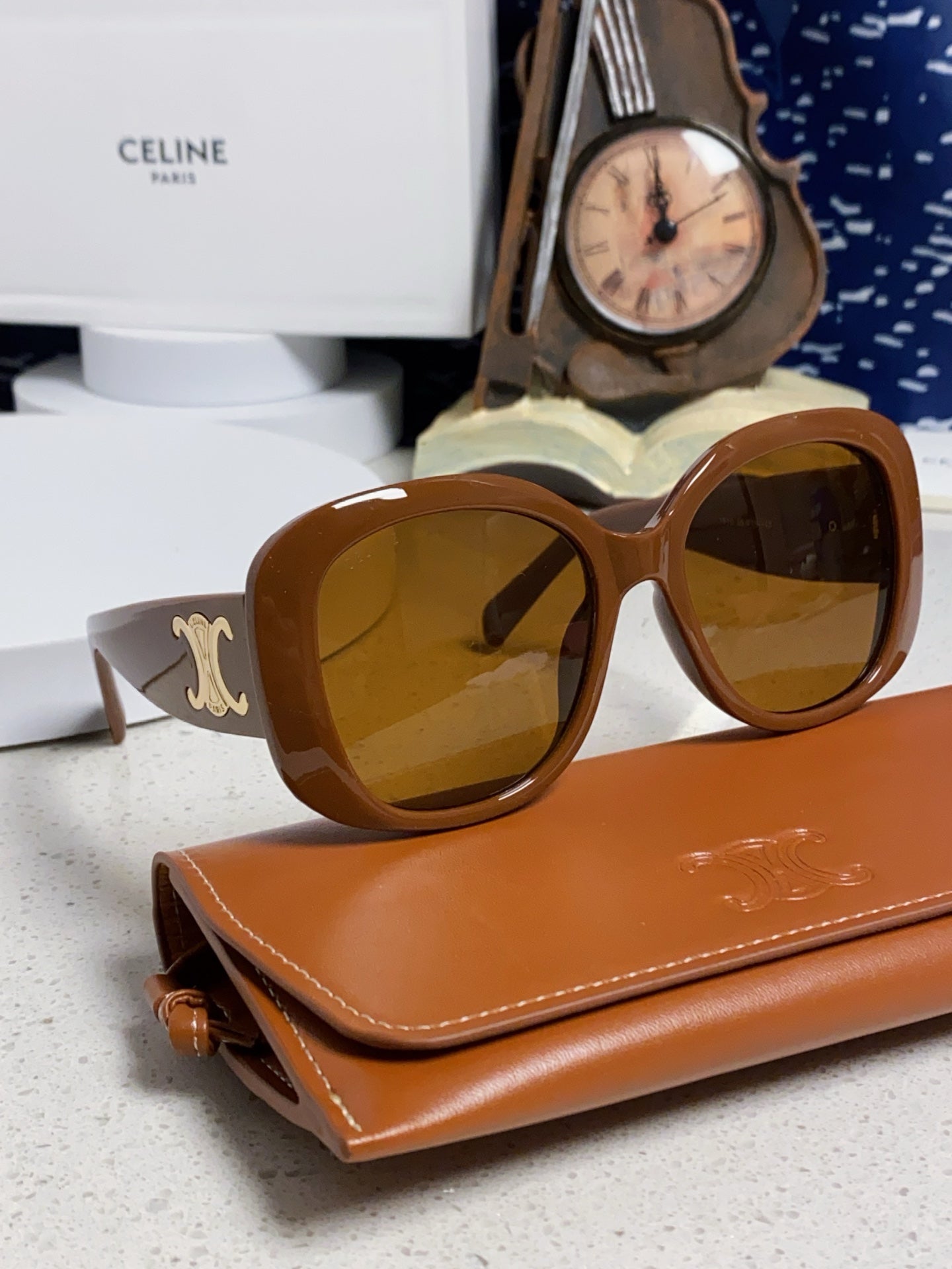 Celine Oversized Brown Lens Sunglasses for Men & Women - 934649 - detail image 9