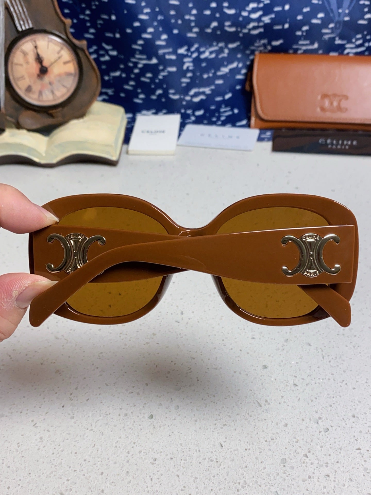 Celine Oversized Brown Lens Sunglasses for Men & Women - 372015 - detail image 4