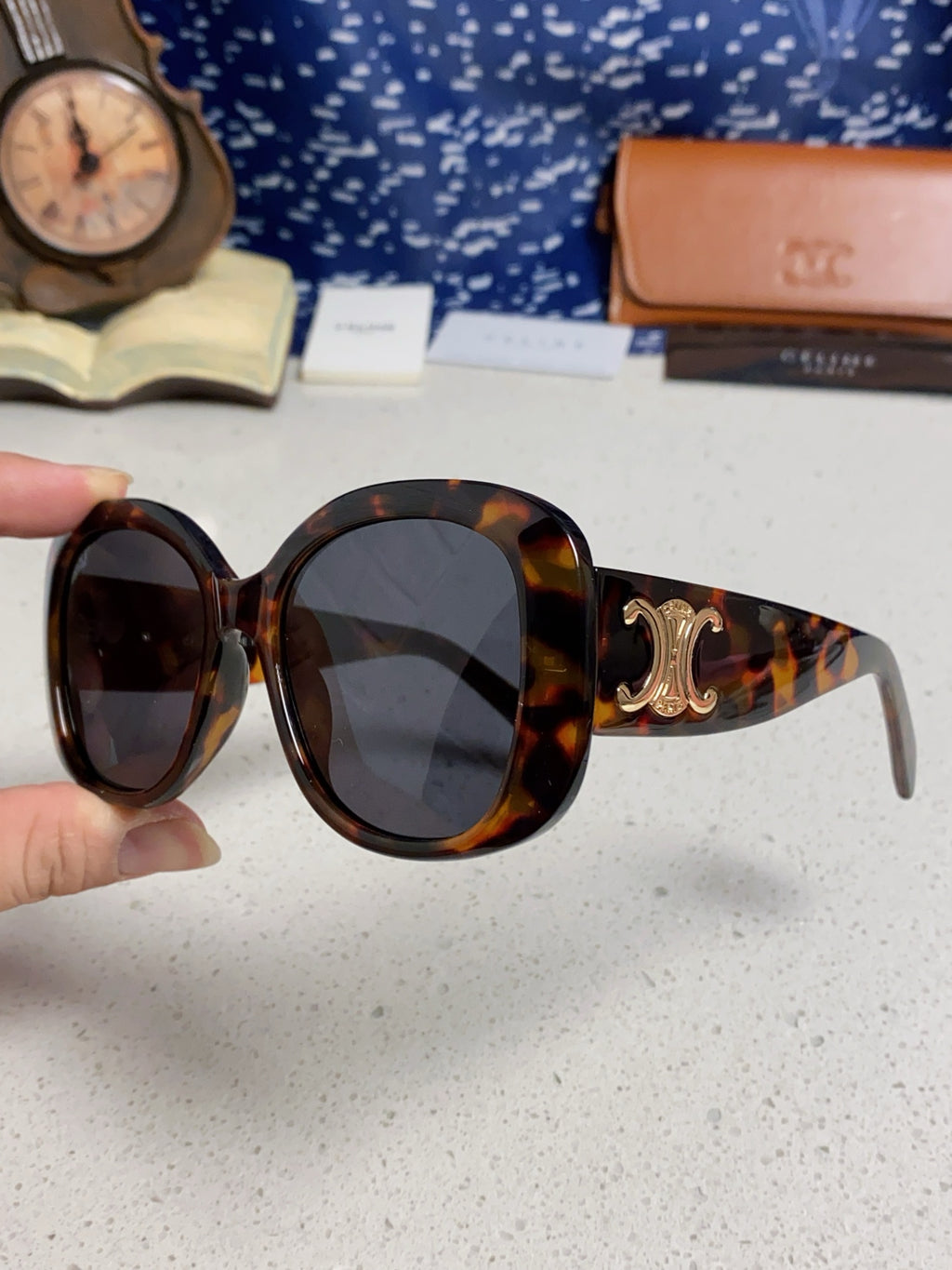 Celine Oversized Black Lens Sunglasses for Men & Women - 372016 - detail image 6
