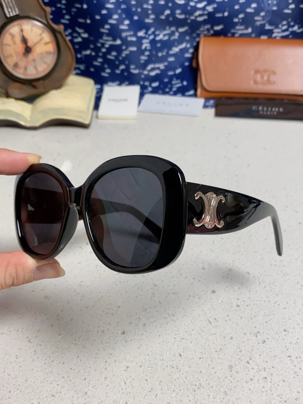 Celine Oversized Black Lens Sunglasses for Men & Women - 372017 - detail image 6