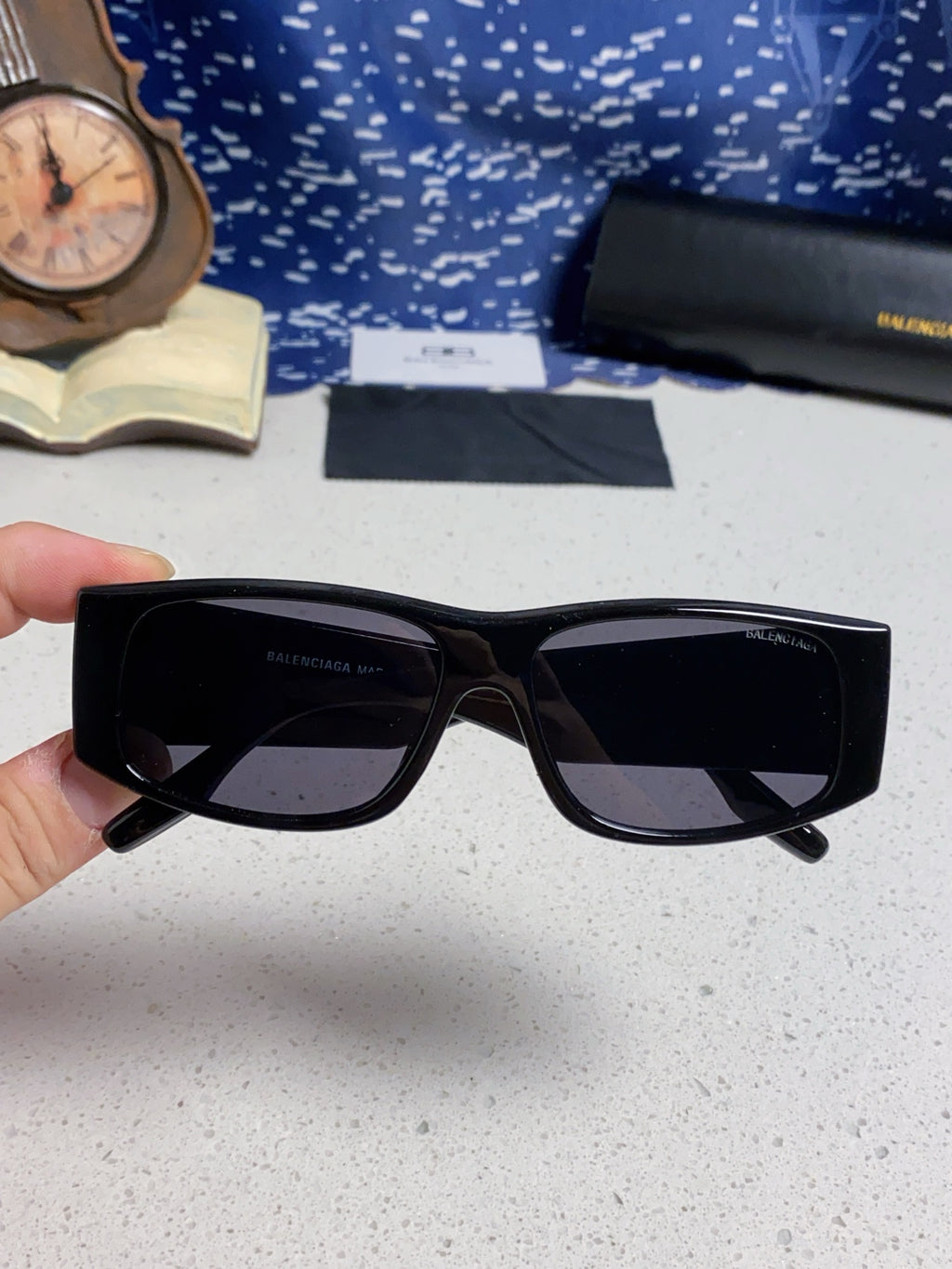 Balenciaga Square Black Lens Sunglasses for Men & Women - 372345 - detail image 3