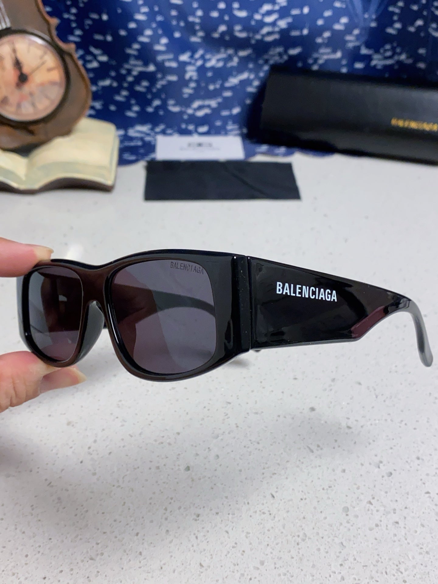 Balenciaga Square Blue Lens Sunglasses for Men & Women - 372346 - detail image 6