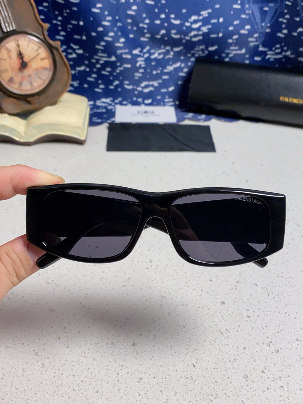 Balenciaga Square Blue Lens Sunglasses for Men & Women - 372346 - detail image 4