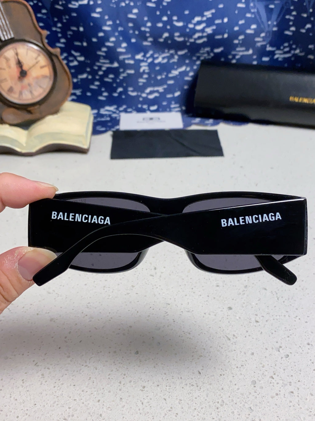 Balenciaga Square Blue Lens Sunglasses for Men & Women - 372346 - detail image 5