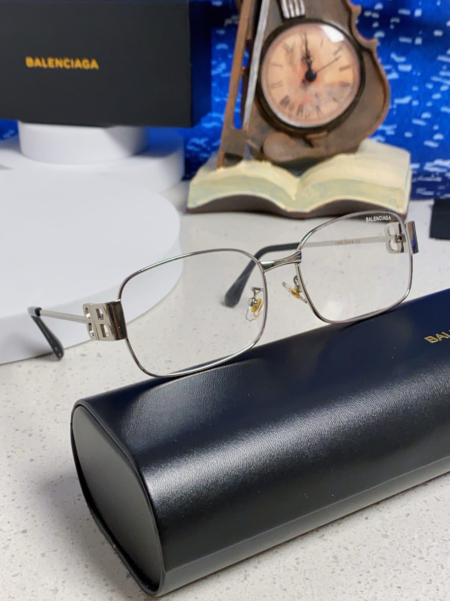 Balenciaga Metal Rectangular Red Lens Sunglasses for Men & Women - detail image 10