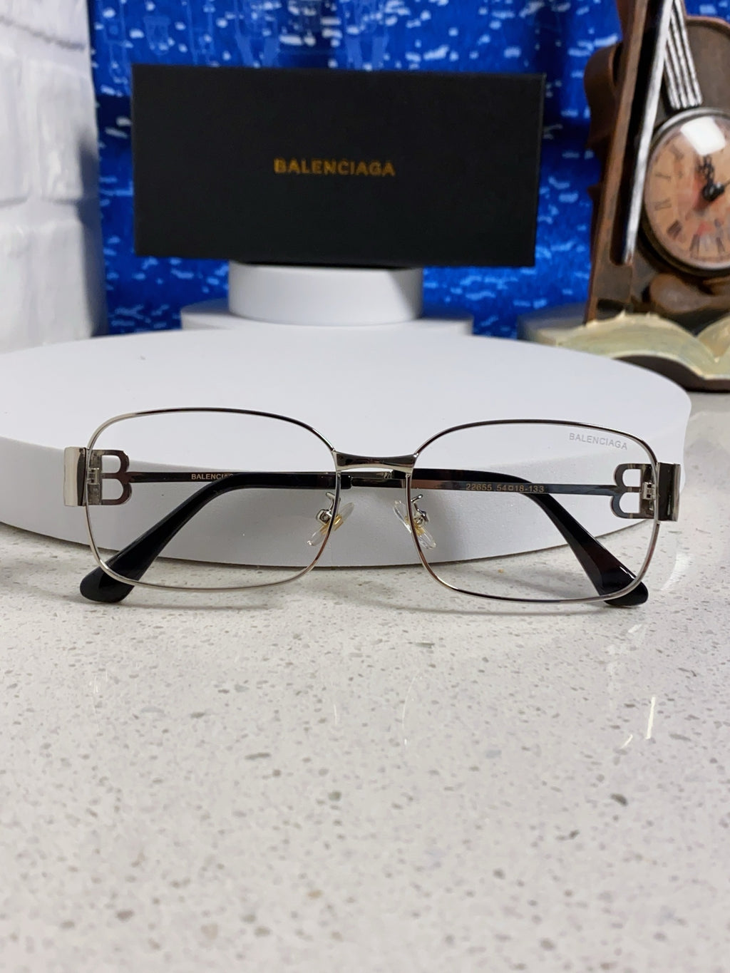 Balenciaga Metal Rectangular Red Lens Sunglasses for Men & Women - detail image 9