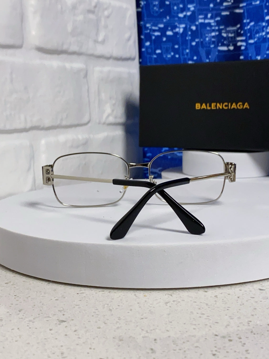 Balenciaga Metal Rectangular Red Lens Sunglasses for Men & Women - detail image 3