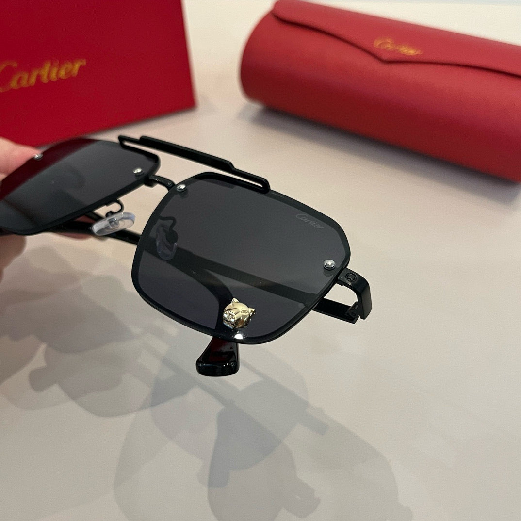 Cartier Lightweight Metal Rimless Silver Lens Sunglasses for Men & Wo - 487330 - detail image 6