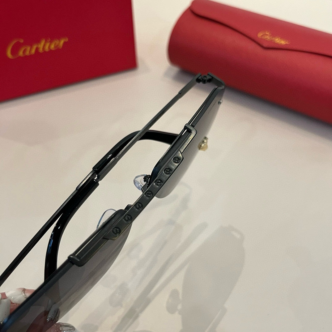 Cartier Lightweight Metal Rimless Silver Lens Sunglasses for Men & Wo - 432317 - detail image 9