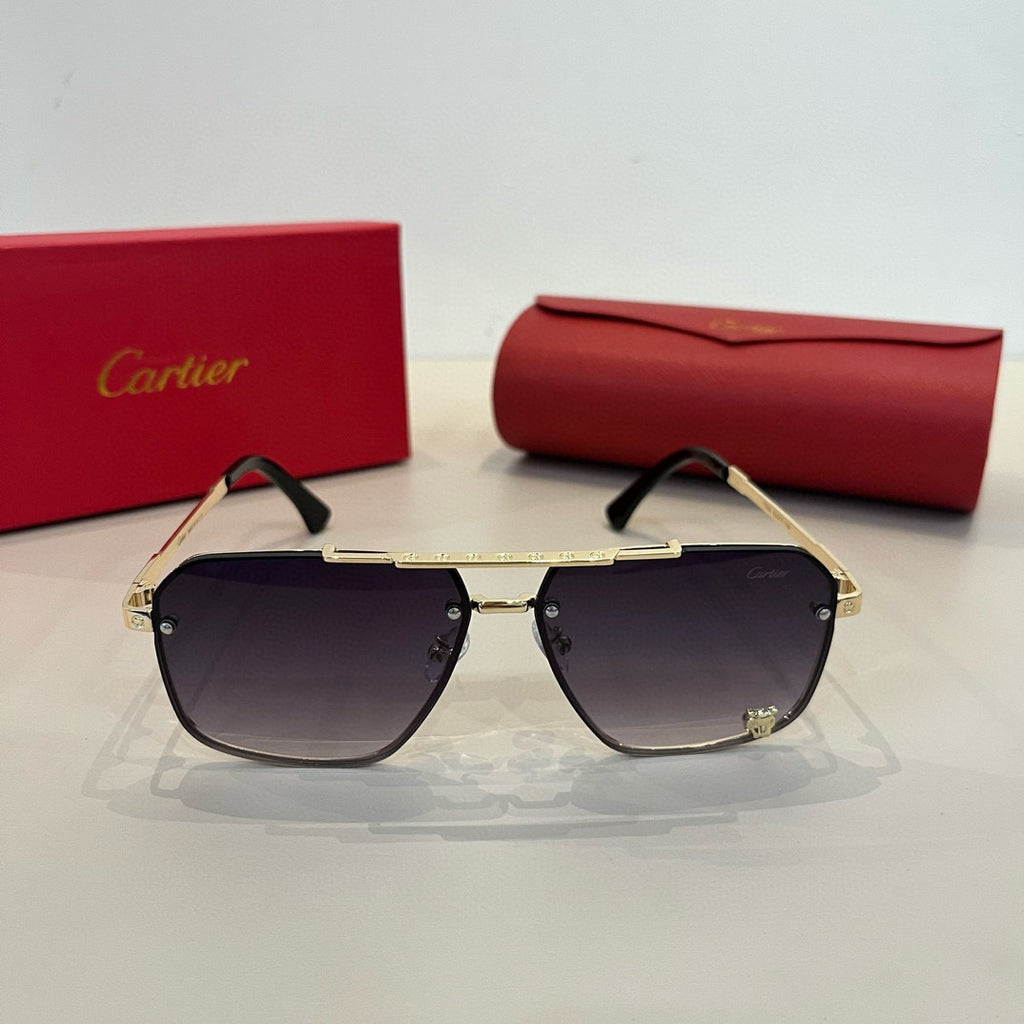 Cartier Lightweight Metal Rimless Silver Lens Sunglasses for Men & Wo - 487331 - detail image 2