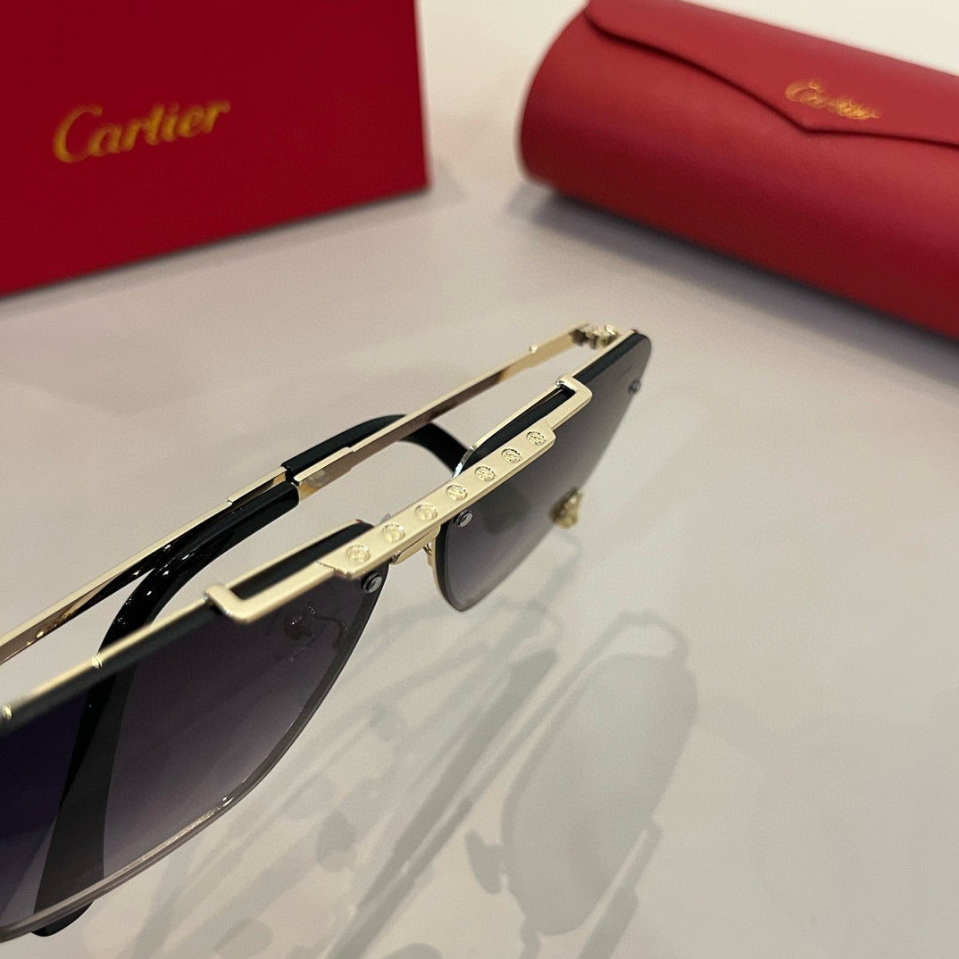 Cartier Lightweight Metal Rimless Silver Lens Sunglasses for Men & Wo - 432318 - detail image 6