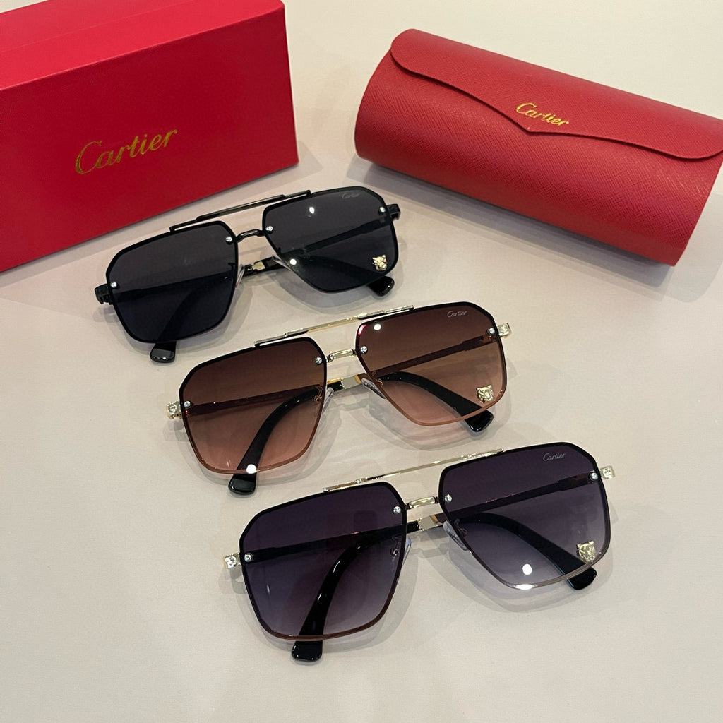 Cartier Lightweight Metal Rimless Silver Lens Sunglasses for Men & Wo - 487331 - detail image 12