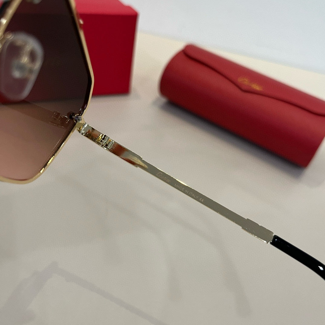 Cartier Lightweight Metal Rimless Brown Lens Sunglasses for Men & Wom - 432319 - detail image 9