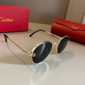 Cartier Metal Fashion Gold Lens Sunglasses for Men & Women - 415907