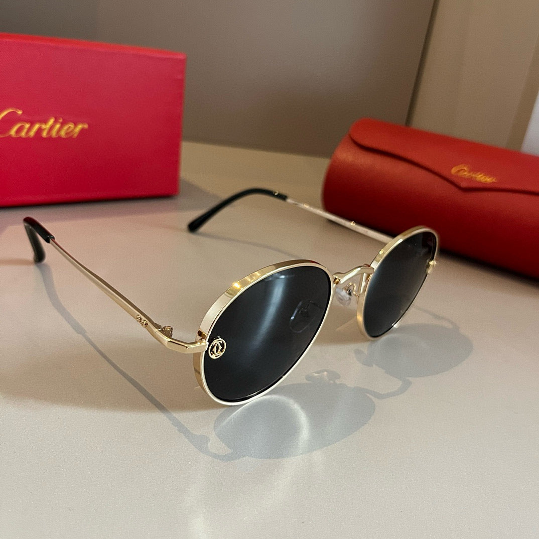 Cartier Metal Fashion Gold Lens Sunglasses for Men & Women - 415907
