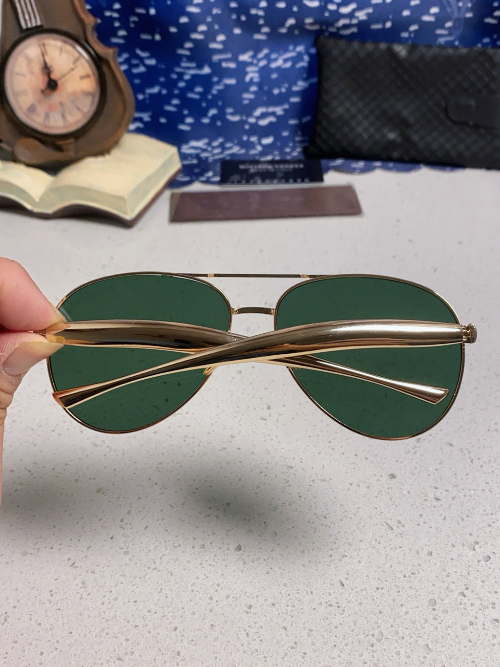 Bottega Veneta Metal Aviator Gold Lens Sunglasses for Men & Women - detail image 5