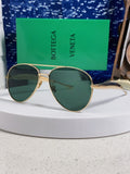 Bottega Veneta Metal Aviator Gold Lens Sunglasses for Men & Women