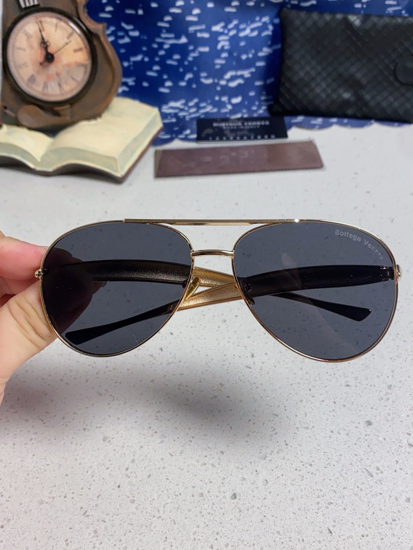 Bottega Veneta Metal Aviator Red Lens Sunglasses for Men & Women - 416429 - detail image 4