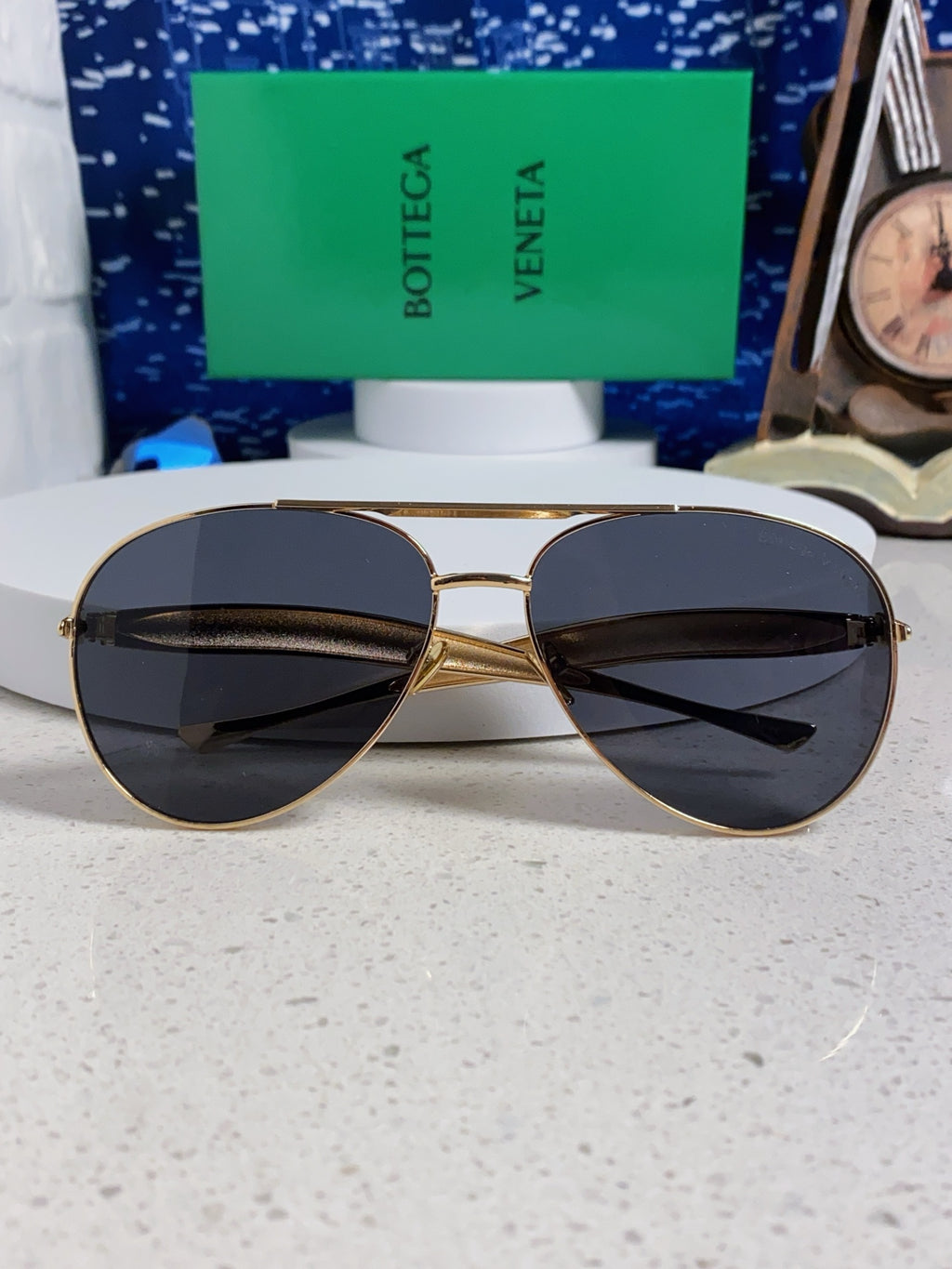 Bottega Veneta Metal Aviator Red Lens Sunglasses for Men & Women - 416429 - detail image 9
