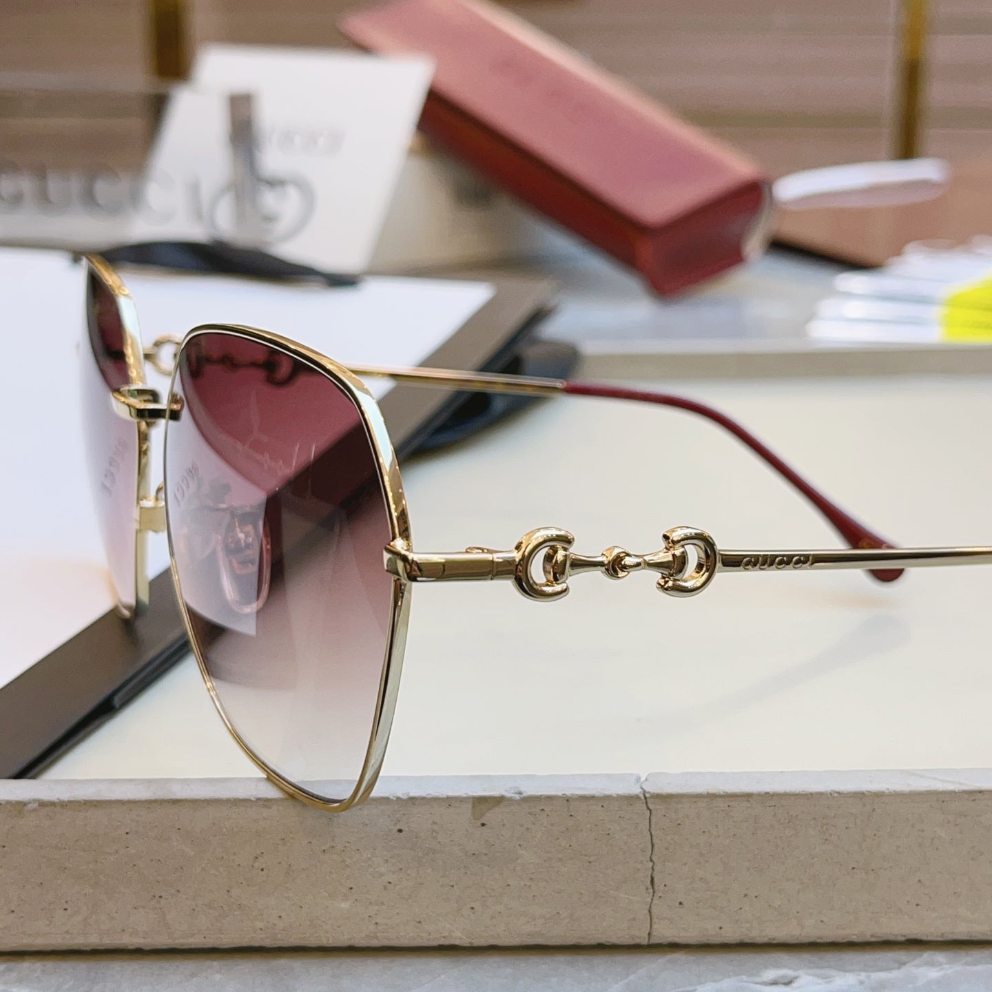Gucci GG0882SA Square Red Lens Sunglasses for Men & Women - detail image 8