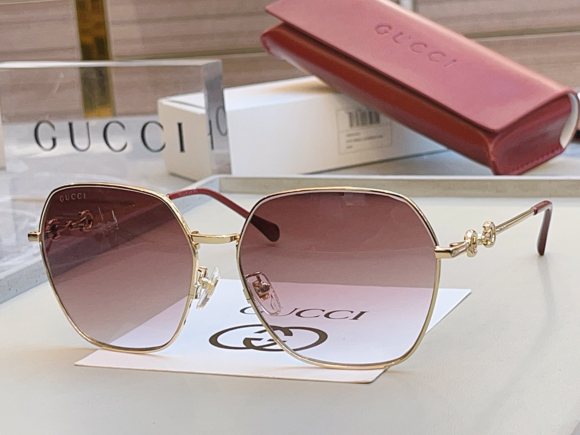 Gucci GG0882SA Square Red Lens Sunglasses for Men & Women - detail image 2