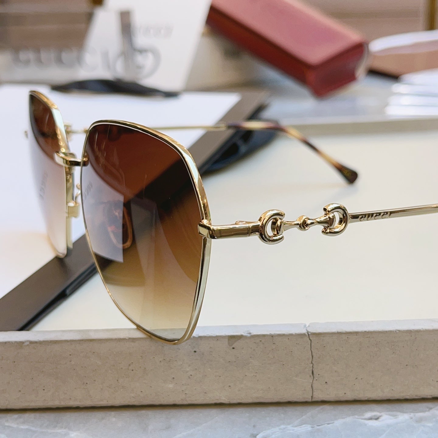 Gucci GG0882SA Square Brown Lens Sunglasses for Men & Women